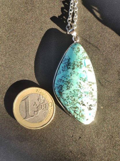 Türkis Peru - 925 Sterling Silber Edelstein Kette Natur blau Schutz Rarität Heilstein Kristall Mann Frau Er Sie Geschenk Freund Bruder - Art of Nature Berlin