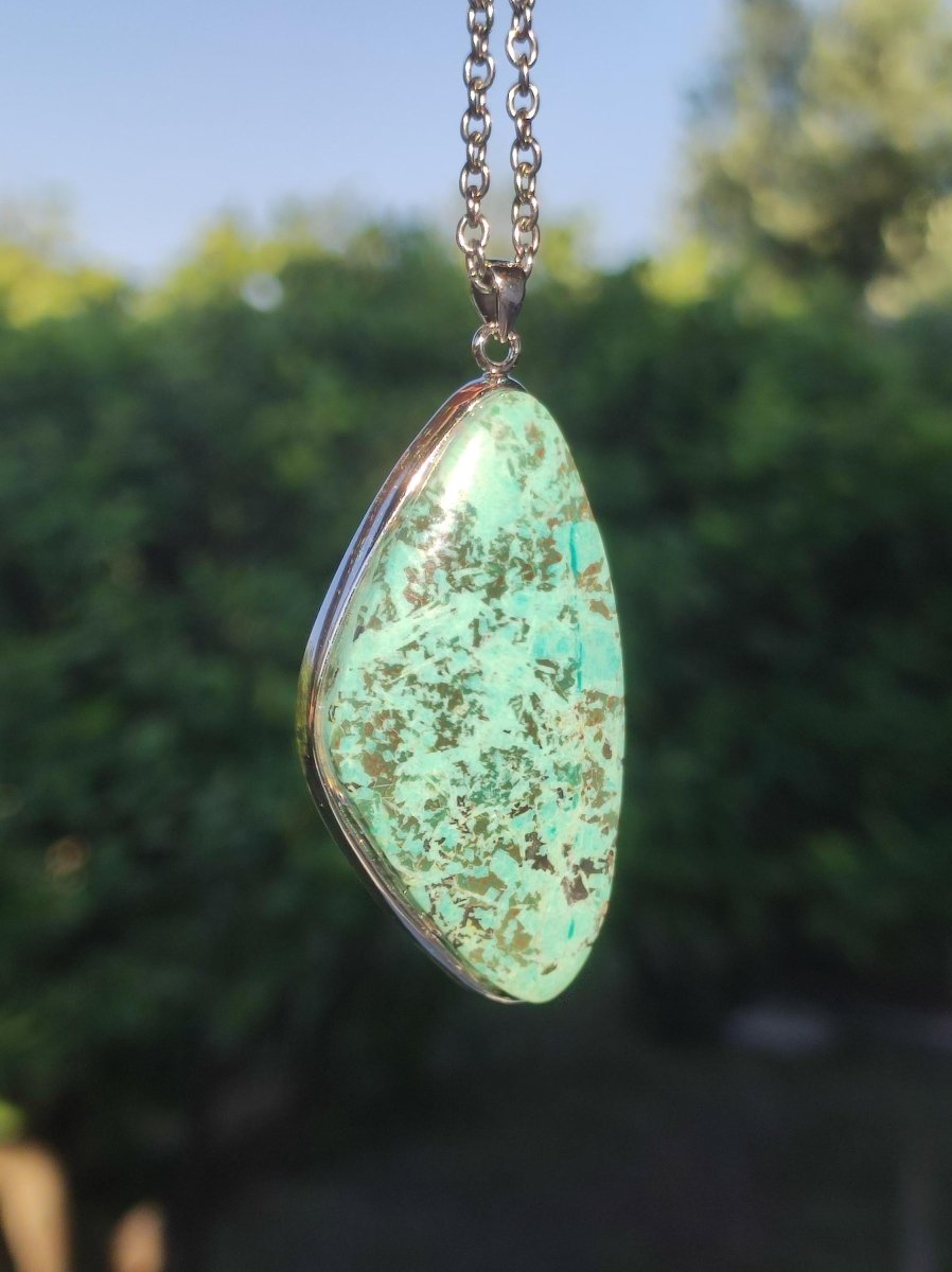 Türkis Peru - 925 Sterling Silber Edelstein Kette Natur blau Schutz Rarität Heilstein Kristall Mann Frau Er Sie Geschenk Freund Bruder - Art of Nature Berlin