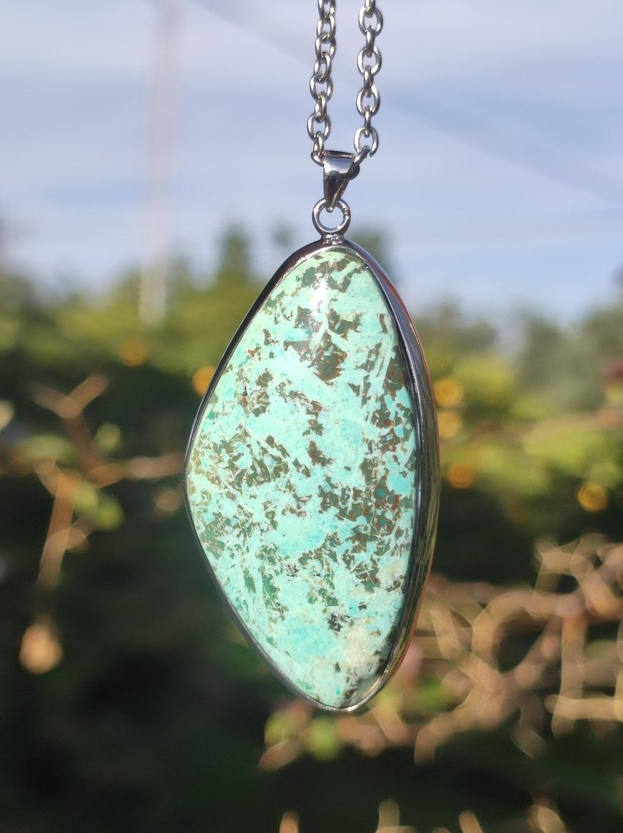 Türkis Peru - 925 Sterling Silber Edelstein Kette Natur blau Schutz Rarität Heilstein Kristall Mann Frau Er Sie Geschenk Freund Bruder - Art of Nature Berlin