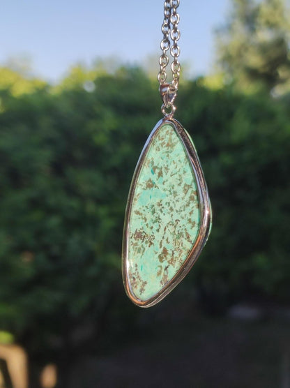 Türkis Peru - 925 Sterling Silber Edelstein Kette Natur blau Schutz Rarität Heilstein Kristall Mann Frau Er Sie Geschenk Freund Bruder - Art of Nature Berlin