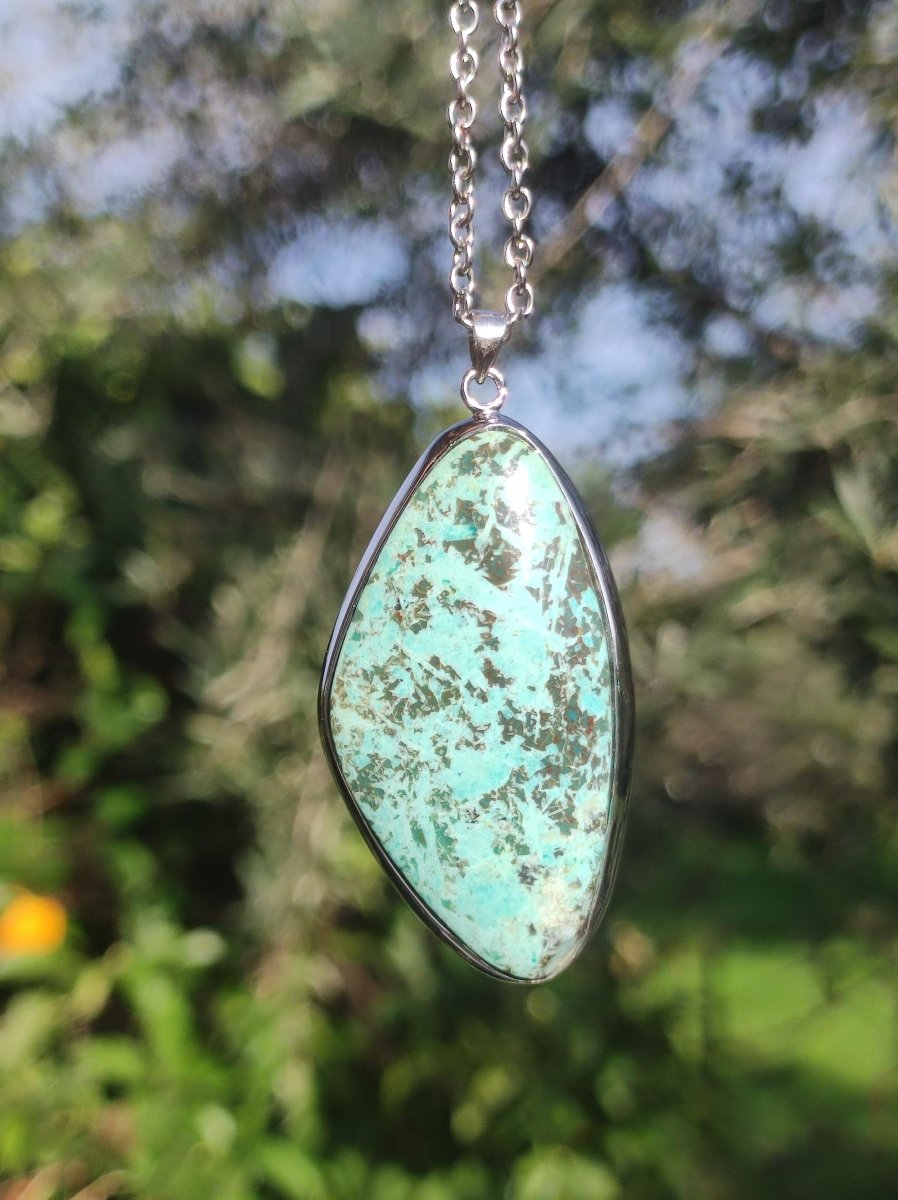 Türkis Peru - 925 Sterling Silber Edelstein Kette Natur blau Schutz Rarität Heilstein Kristall Mann Frau Er Sie Geschenk Freund Bruder - Art of Nature Berlin