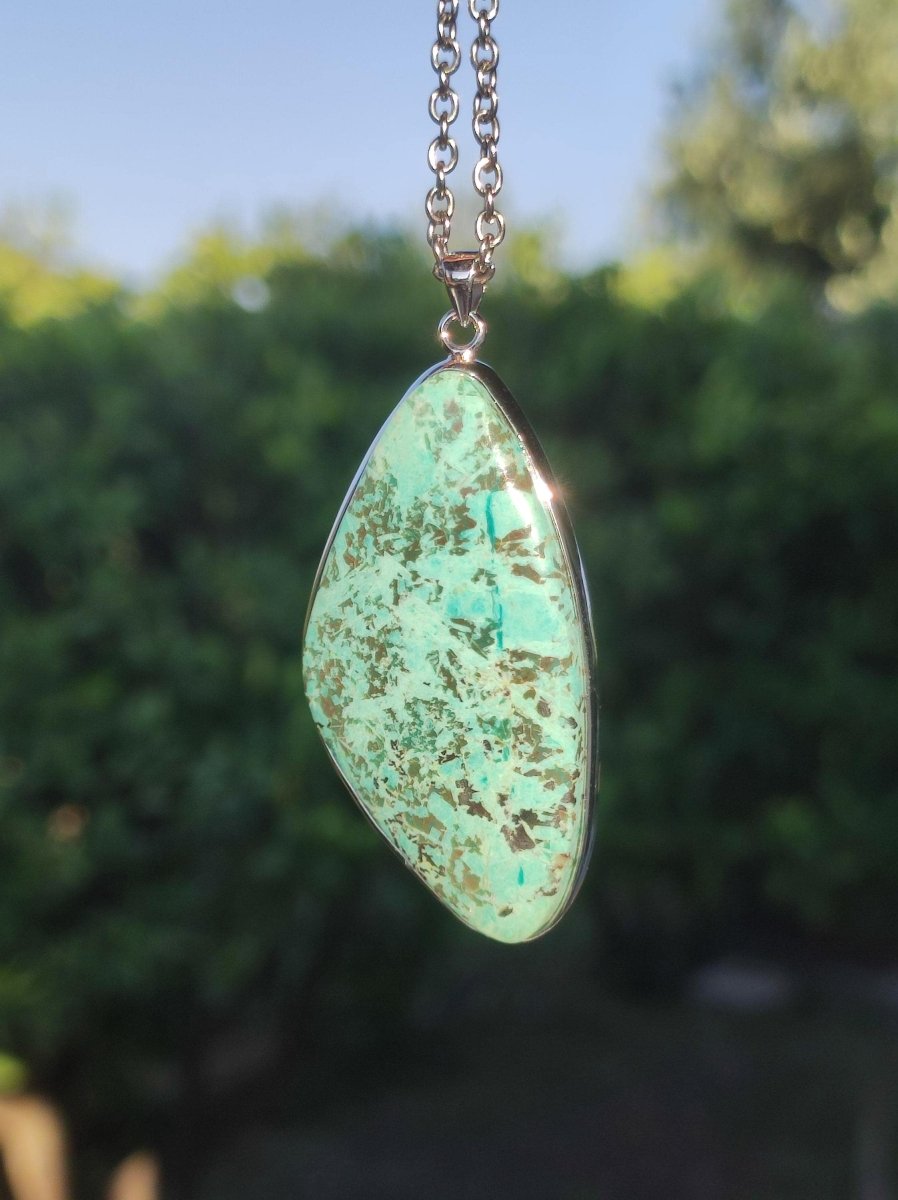 Türkis Peru - 925 Sterling Silber Edelstein Kette Natur blau Schutz Rarität Heilstein Kristall Mann Frau Er Sie Geschenk Freund Bruder - Art of Nature Berlin