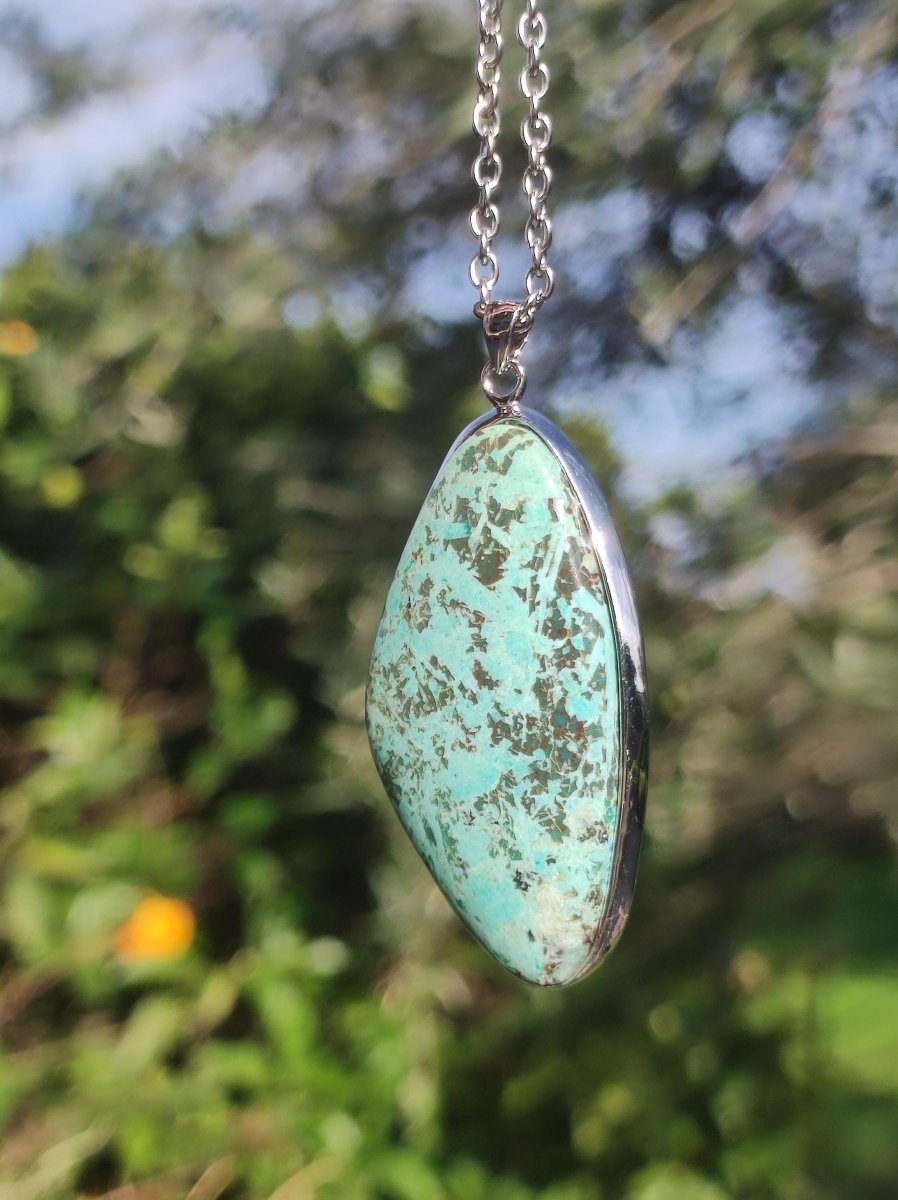 Türkis Peru - 925 Sterling Silber Edelstein Kette Natur blau Schutz Rarität Heilstein Kristall Mann Frau Er Sie Geschenk Freund Bruder - Art of Nature Berlin