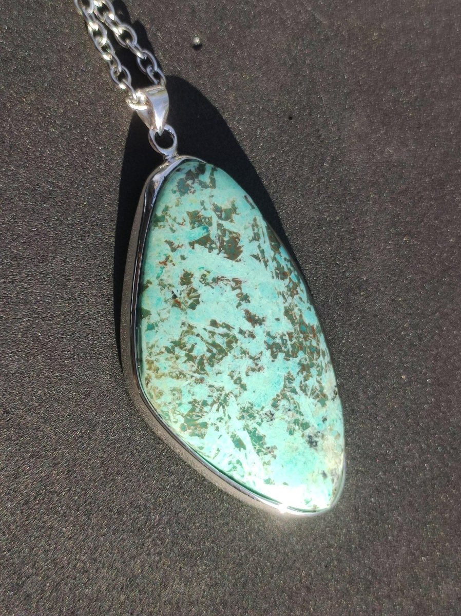 Türkis Peru - 925 Sterling Silber Edelstein Kette Natur blau Schutz Rarität Heilstein Kristall Mann Frau Er Sie Geschenk Freund Bruder - Art of Nature Berlin