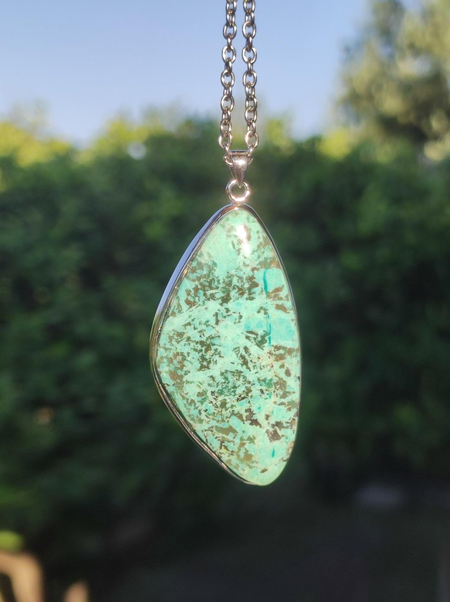 Türkis Peru - 925 Sterling Silber Edelstein Kette Natur blau Schutz Rarität Heilstein Kristall Mann Frau Er Sie Geschenk Freund Bruder - Art of Nature Berlin