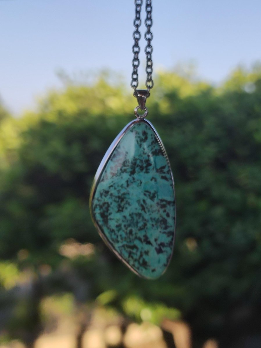 Türkis Peru - 925 Sterling Silber Edelstein Kette Natur blau Schutz Rarität Heilstein Kristall Mann Frau Er Sie Geschenk Freund Bruder - Art of Nature Berlin