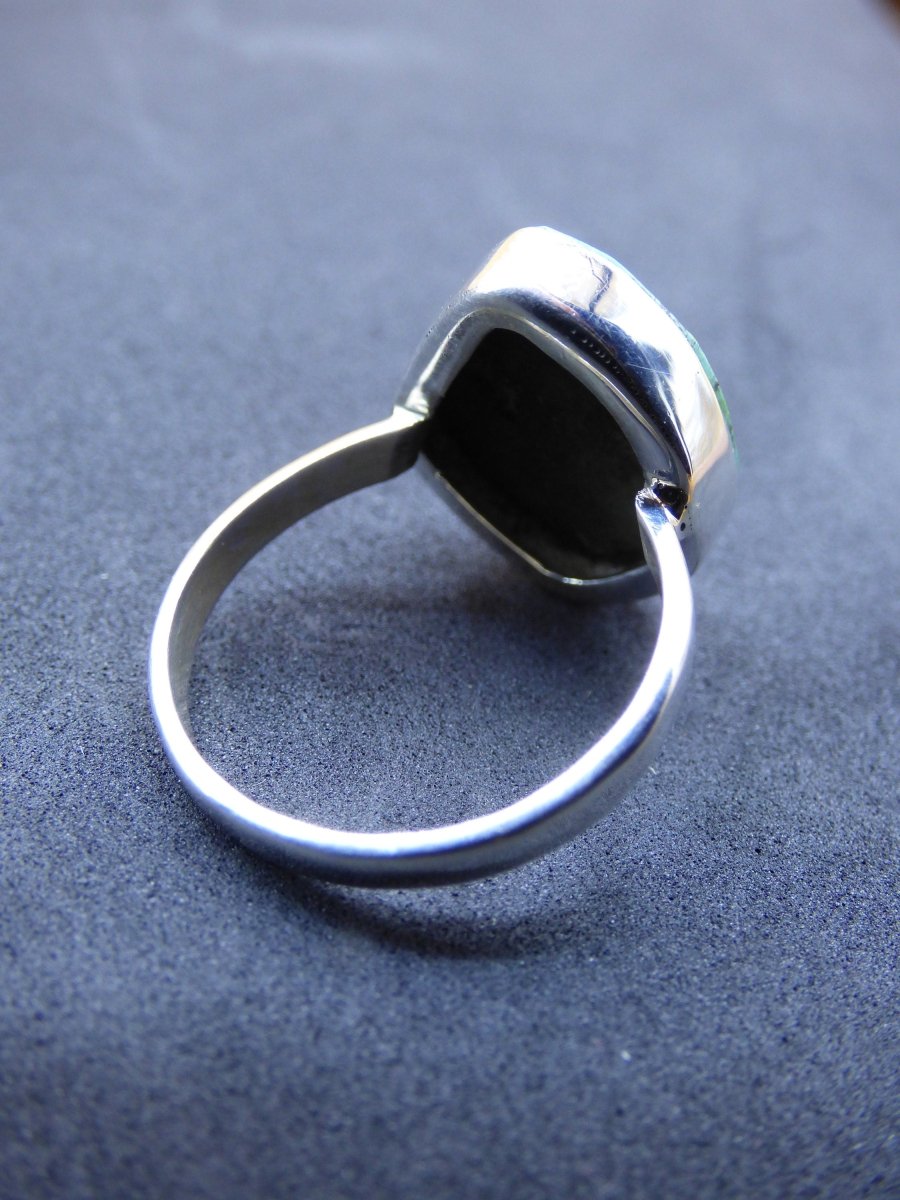 Türkis Ring - 100% natürlich 925 Sterling Silber Größe 18 - Edelstein Heilstein Energie Kraft Frauen Ring Schmuck Edel grün blau Rarität - Art of Nature Berlin