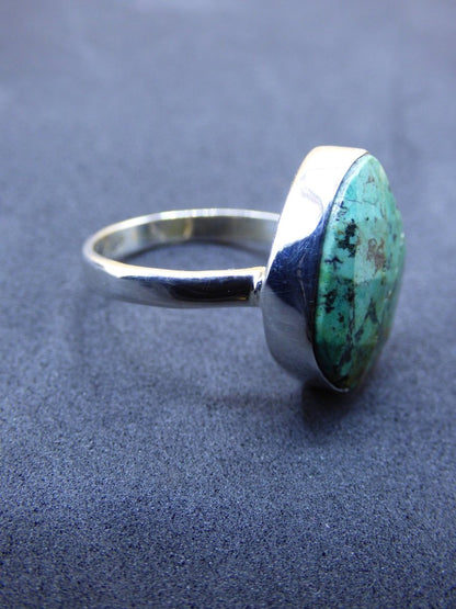 Türkis Ring - 100% natürlich 925 Sterling Silber Größe 18 - Edelstein Heilstein Energie Kraft Frauen Ring Schmuck Edel grün blau Rarität - Art of Nature Berlin