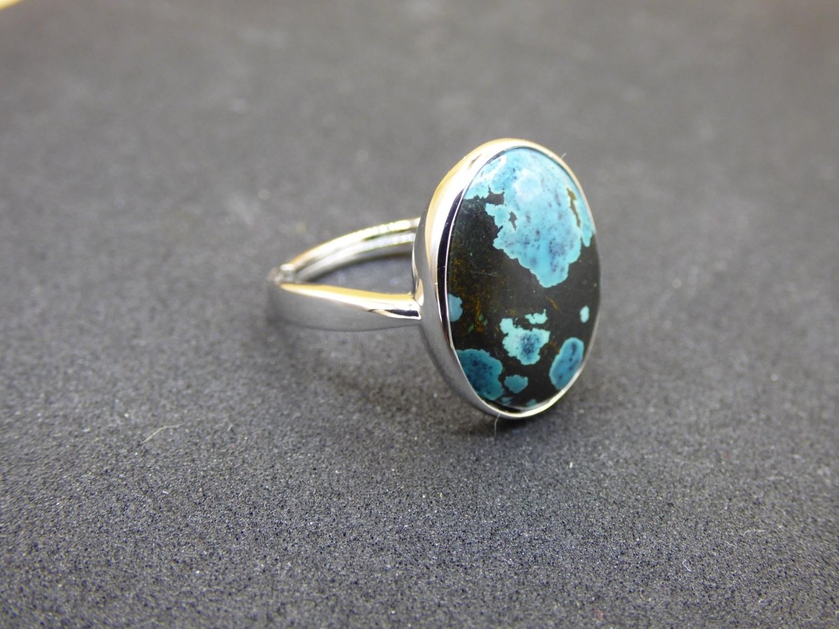 Türkis Ring - 100% natürlich 925 Sterling Silber verstellbar Edelstein Heilstein Energie Kraft Frauen Ring Schmuck Edel grün blau Rarität - Art of Nature Berlin