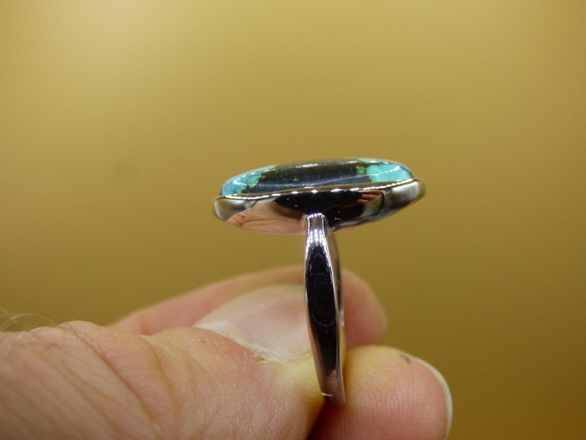 Türkis Ring - 100% natürlich 925 Sterling Silber verstellbar Edelstein Heilstein Energie Kraft Frauen Ring Schmuck Edel grün blau Rarität - Art of Nature Berlin