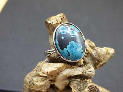 Türkis Ring - 100% natürlich 925 Sterling Silber verstellbar Edelstein Heilstein Energie Kraft Frauen Ring Schmuck Edel grün blau Rarität - Art of Nature Berlin