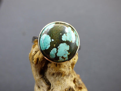 Türkis Ring - 100% natürlich 925 Sterling Silber verstellbar Edelstein Heilstein Energie Kraft Frauen Ring Schmuck Edel grün blau Rarität - Art of Nature Berlin