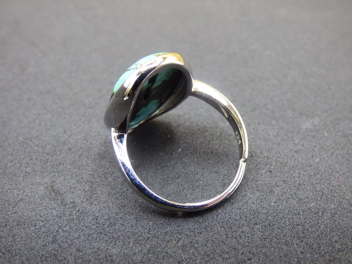 Türkis Ring - 100% natürlich 925 Sterling Silber verstellbar Edelstein Heilstein Energie Kraft Frauen Ring Schmuck Edel grün blau Rarität - Art of Nature Berlin