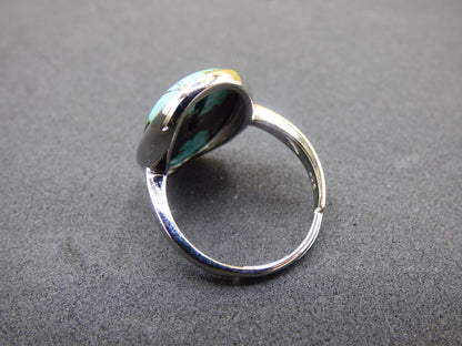 Türkis Ring - 100% natürlich 925 Sterling Silber verstellbar Edelstein Heilstein Energie Kraft Frauen Ring Schmuck Edel grün blau Rarität - Art of Nature Berlin