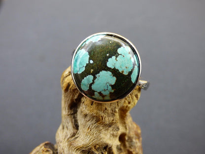 Türkis Ring - 100% natürlich 925 Sterling Silber verstellbar Edelstein Heilstein Energie Kraft Frauen Ring Schmuck Edel grün blau Rarität - Art of Nature Berlin