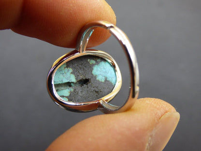 Türkis Ring - 100% natürlich 925 Sterling Silber verstellbar Edelstein Heilstein Energie Kraft Frauen Ring Schmuck Edel grün blau Rarität - Art of Nature Berlin