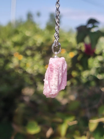 Turmalin pink / rosa + 925 Sterling Silber Öse Edelstein Kette Anhänger Natur Heilstein Kristall Geschenk Mann Frau Mutter Er Sie Freundin - Art of Nature Berlin