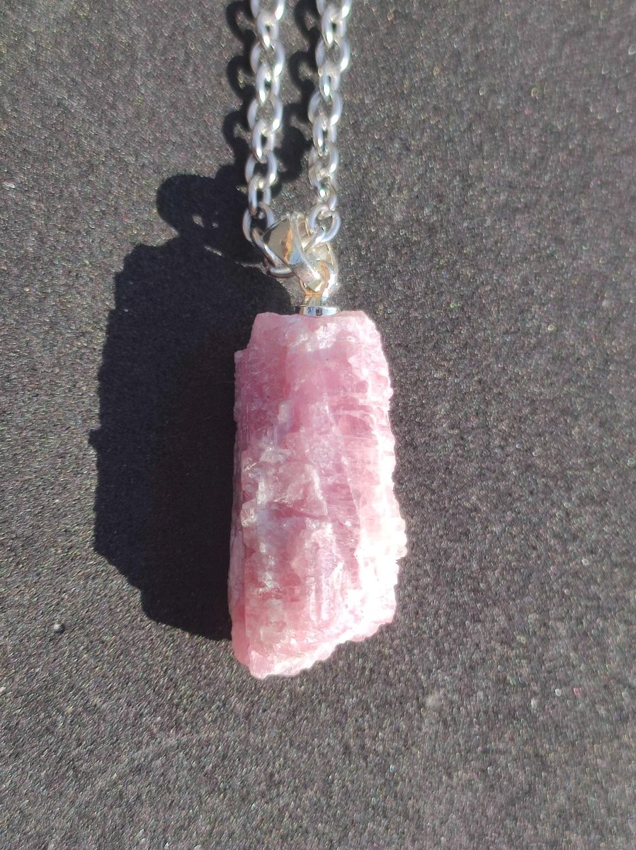 Turmalin pink / rosa + 925 Sterling Silber Öse Edelstein Kette Anhänger Natur Heilstein Kristall Geschenk Mann Frau Mutter Er Sie Freundin - Art of Nature Berlin