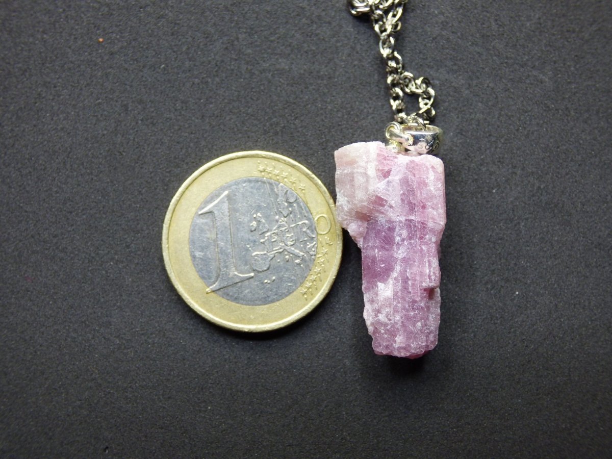 Turmalin pink / rosa + 925 Sterling Silber Öse ~ Edelstein Kette ~HIPPIE ~GOA ~Boho ~Ethno ~Nature ~Heilstein - Art of Nature Berlin