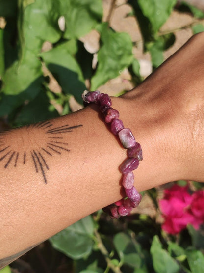 Turmalin pink rosa ~ Stretch Armband - Natur Rarität edel Heilstein Damen Schmuck Geschenk Frau Mutter Mann Unisex Er Sie - Art of Nature Berlin