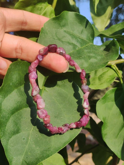 Turmalin pink rosa ~ Stretch Armband - Natur Rarität edel Heilstein Damen Schmuck Geschenk Frau Mutter Mann Unisex Er Sie - Art of Nature Berlin
