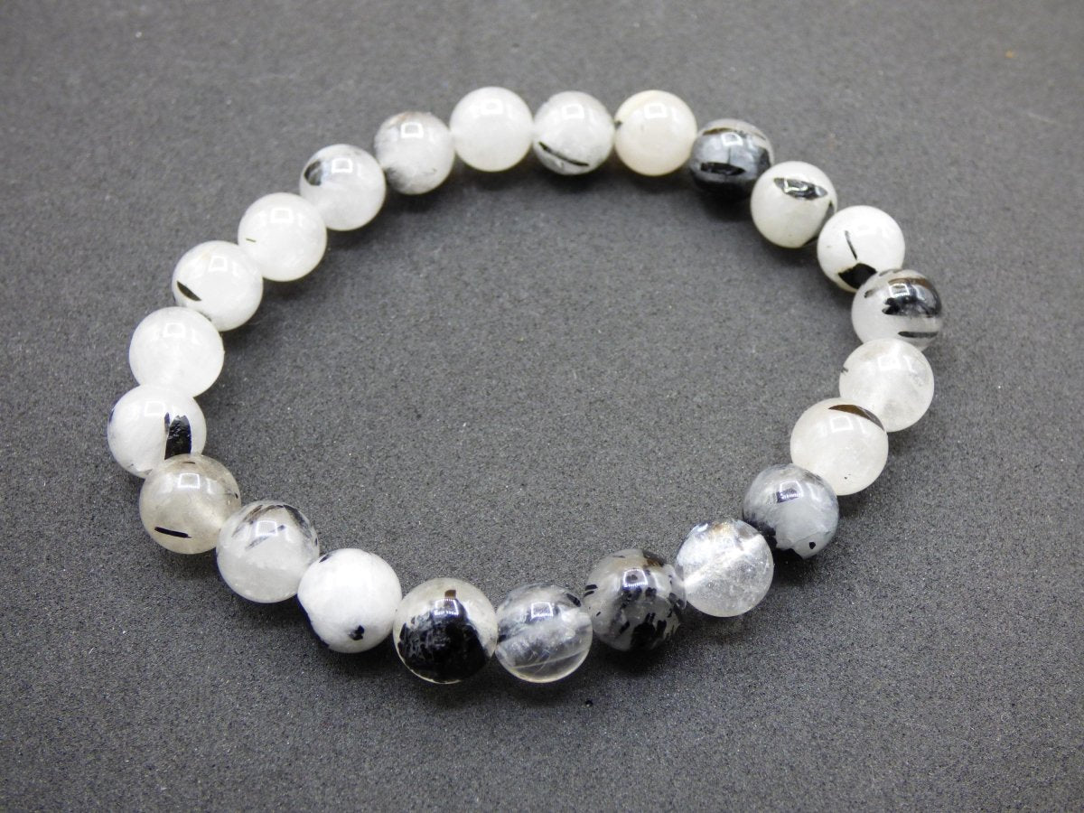 Turmalin Quarz / Rutilquarz schwarz Edelstein Armband GOA Hippie Boho Ethno Natur Heilstein Mann Frau Geschenk Sternzeichen Turmalinquarz - Art of Nature Berlin