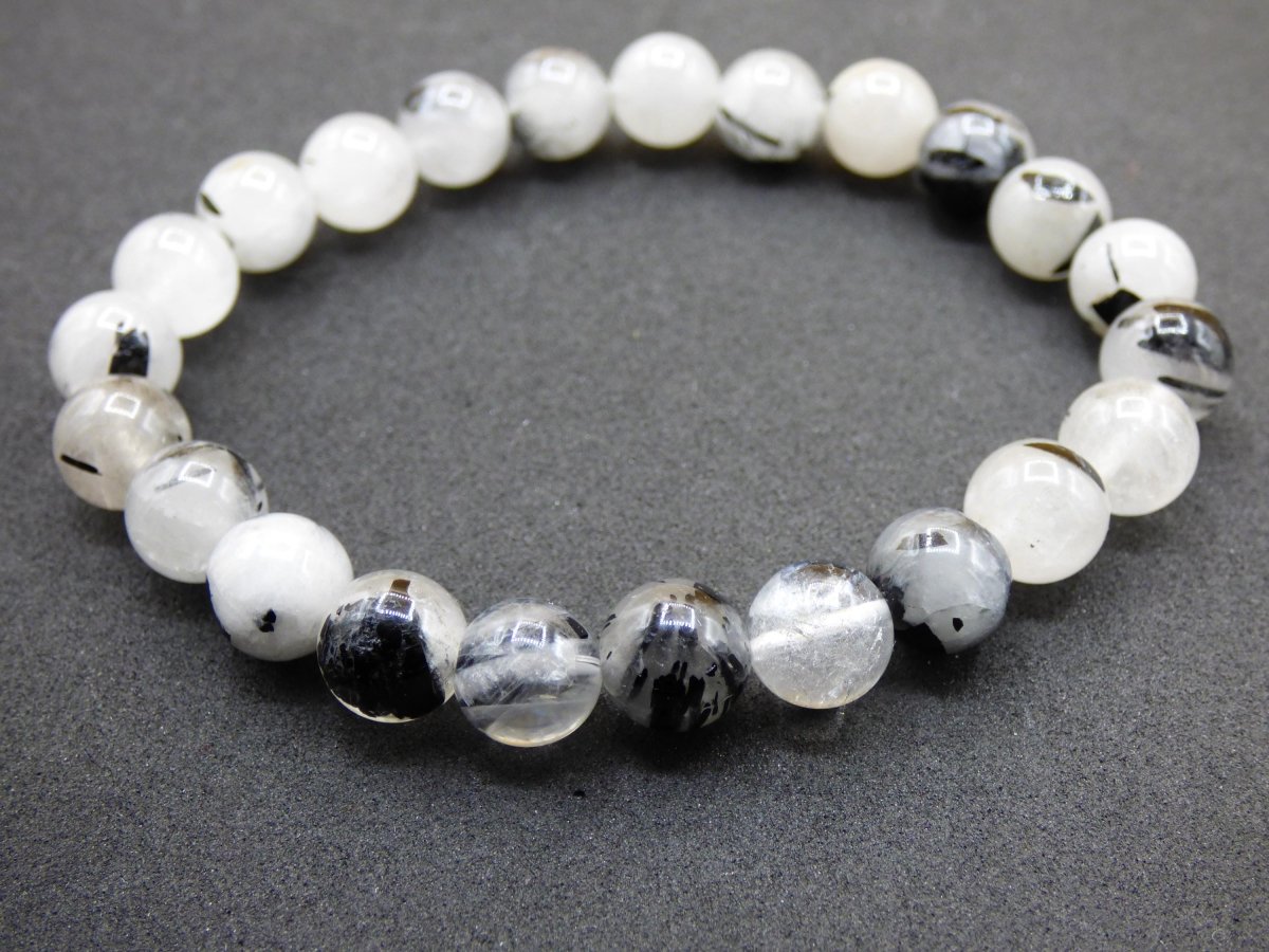 Turmalin Quarz / Rutilquarz schwarz Edelstein Armband GOA Hippie Boho Ethno Natur Heilstein Mann Frau Geschenk Sternzeichen Turmalinquarz - Art of Nature Berlin