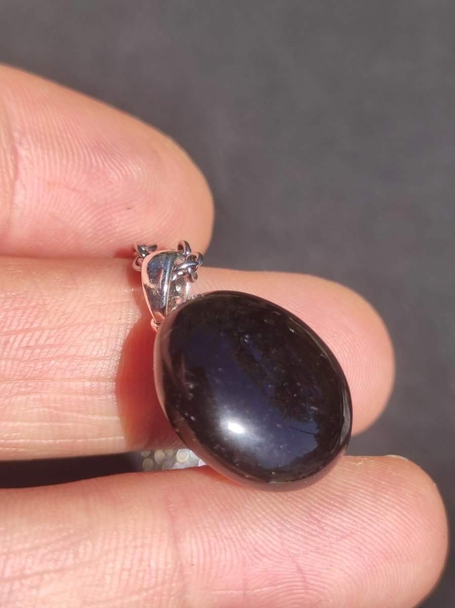 Turmalin schwarz - 925 Silber - Edelstein Kette Anhänger Natur Heilstein Kristall Geschenk Mann Frau Mutter Vater Er Sie Freund Rarität dark - Art of Nature Berlin