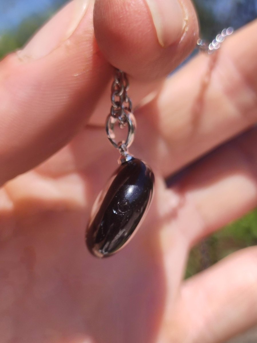 Turmalin schwarz - 925 Silber - Edelstein Kette Anhänger Natur Heilstein Kristall Geschenk Mann Frau Mutter Vater Er Sie Freund Rarität dark - Art of Nature Berlin