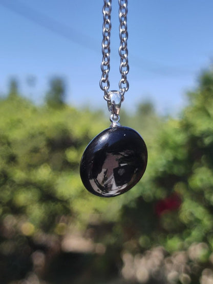 Turmalin schwarz - 925 Silber - Edelstein Kette Anhänger Natur Heilstein Kristall Geschenk Mann Frau Mutter Vater Er Sie Freund Rarität dark - Art of Nature Berlin