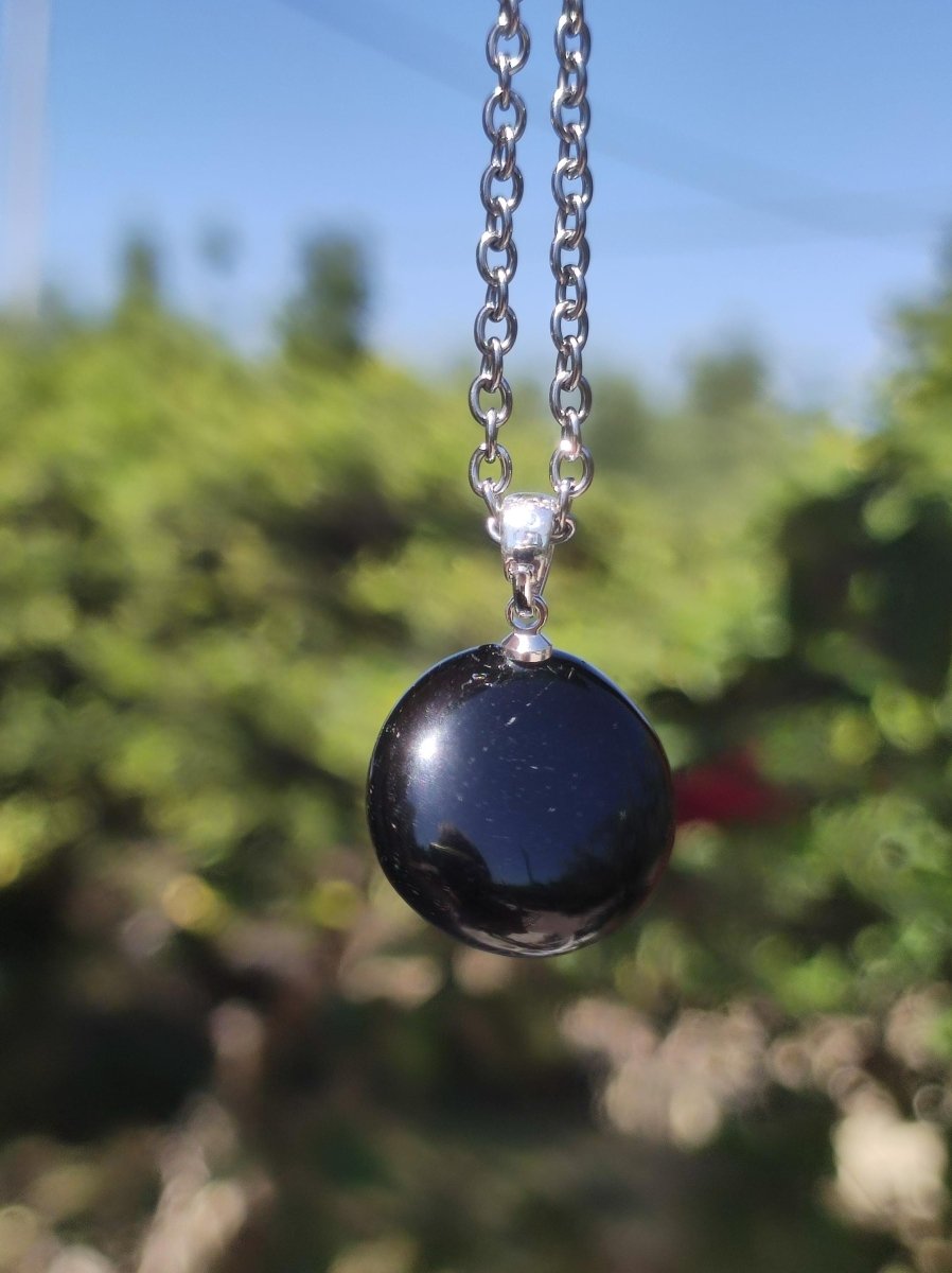 Turmalin schwarz - 925 Silber - Edelstein Kette Anhänger Natur Heilstein Kristall Geschenk Mann Frau Mutter Vater Er Sie Freund Rarität dark - Art of Nature Berlin
