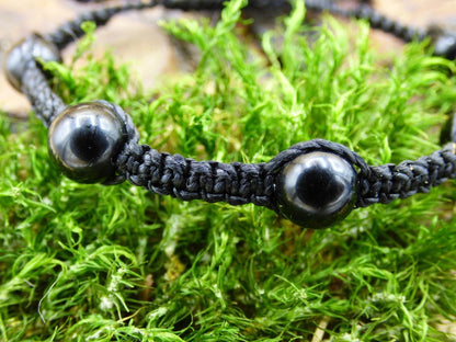 Turmalin schwarz AAA (Schörl) Edelstein Makramee Armband ~ GOA ~ Hippie ~Boho ~Ethno ~Indie ~Nature ~Heilstein - Art of Nature Berlin