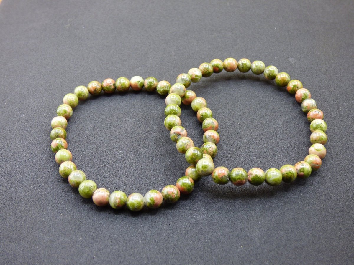 Unakit / Epidot - Edelstein Armband grün GOA Hippie Boho Natur Heilstein Geschenk Er Sie Mann Frau Freund Rarität Kraft Energie Kraft Chakra - Art of Nature Berlin