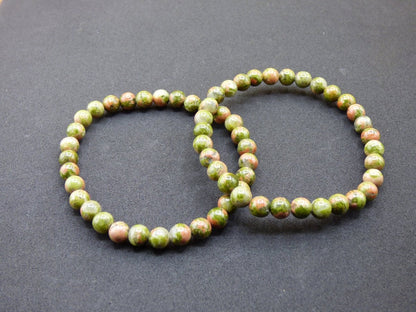 Unakit / Epidot - Edelstein Armband grün GOA Hippie Boho Natur Heilstein Geschenk Er Sie Mann Frau Freund Rarität Kraft Energie Kraft Chakra - Art of Nature Berlin