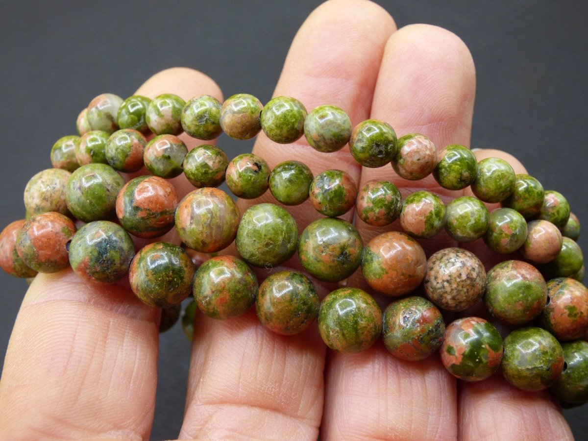 Unakit / Epidot - Edelstein Armband grün GOA Hippie Boho Natur Heilstein Geschenk Er Sie Mann Frau Freund Rarität Kraft Energie Kraft Chakra - Art of Nature Berlin