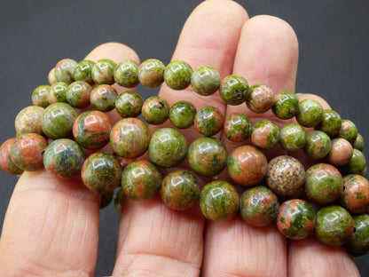 Unakit / Epidot - Edelstein Armband grün GOA Hippie Boho Natur Heilstein Geschenk Er Sie Mann Frau Freund Rarität Kraft Energie Kraft Chakra - Art of Nature Berlin