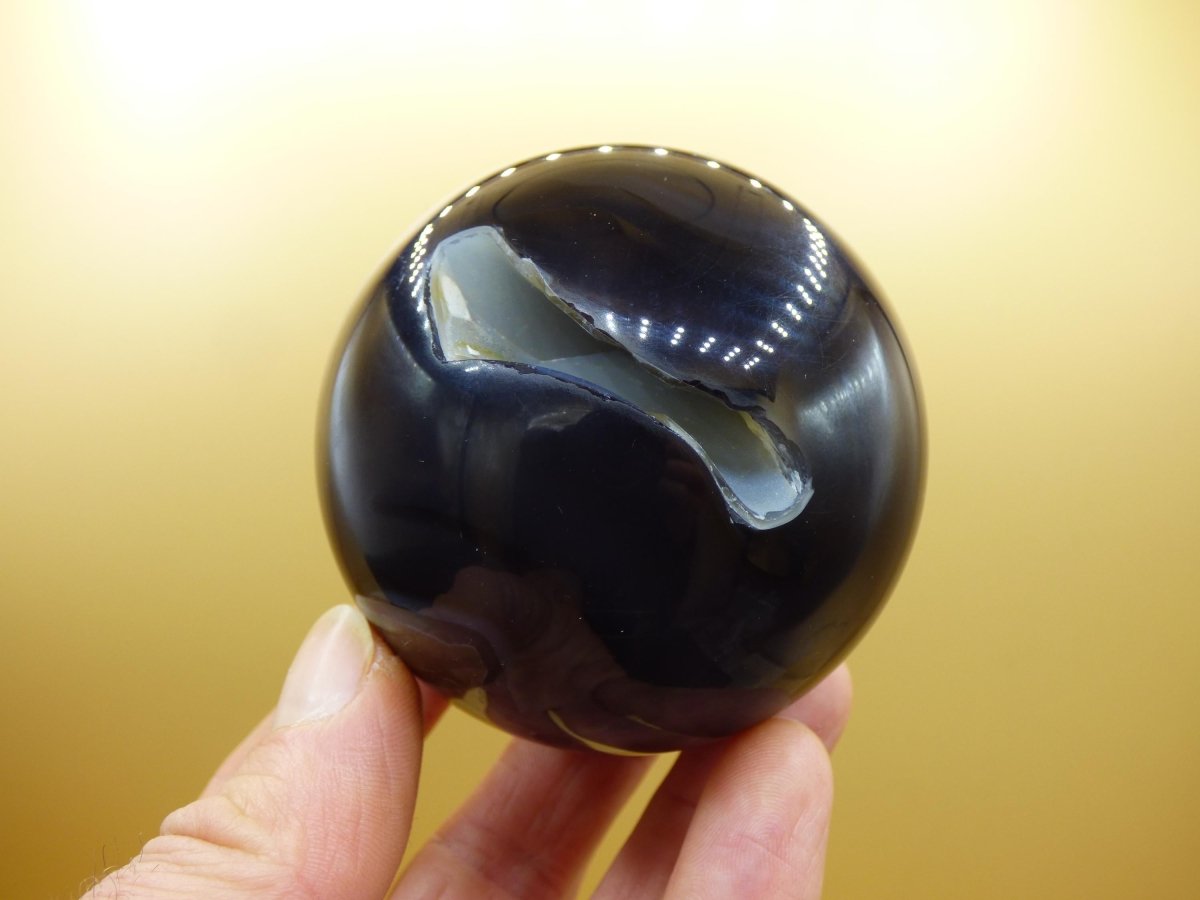 UV AKTIV Volcanic Achat - Edelstein Kugel Deko Sphere Massage Kristall Sammler Meditation Heilstein Frau Mann Geschenk Er Sie Haus Energie - Art of Nature Berlin