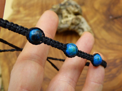 Variscit blau *Rarität* Edelstein Makramee Armband ~ GOA ~ Hippie ~Boho ~Ethno ~Indie ~Nature ~Heilstein - Art of Nature Berlin