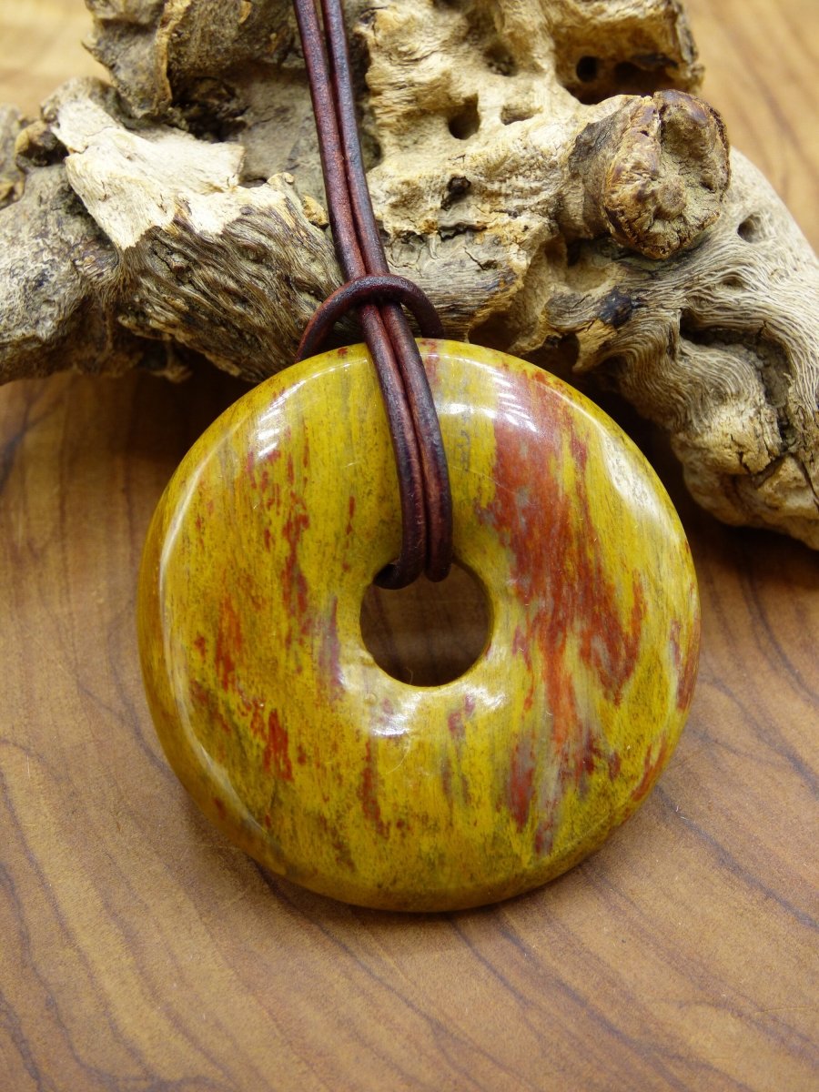 Versteinertes Holz Donut ~ Edelstein Kette ~HIPPIE ~GOA ~Boho ~Ethno ~Nature ~Heilstein - Art of Nature Berlin