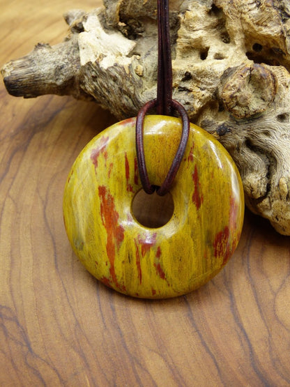 Versteinertes Holz Donut ~ Edelstein Kette ~HIPPIE ~GOA ~Boho ~Ethno ~Nature ~Heilstein - Art of Nature Berlin