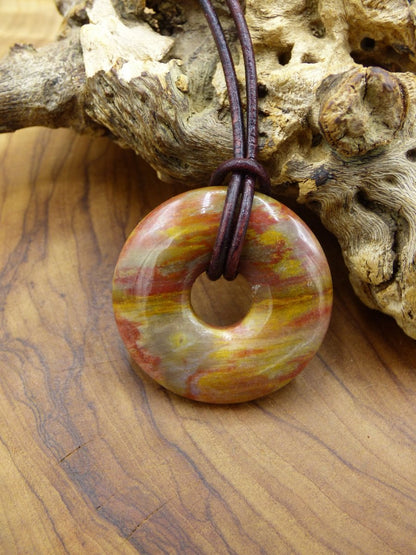 Versteinertes Holz Donut ~ Edelstein Kette ~HIPPIE ~GOA ~Boho ~Ethno ~Nature ~Heilstein - Art of Nature Berlin