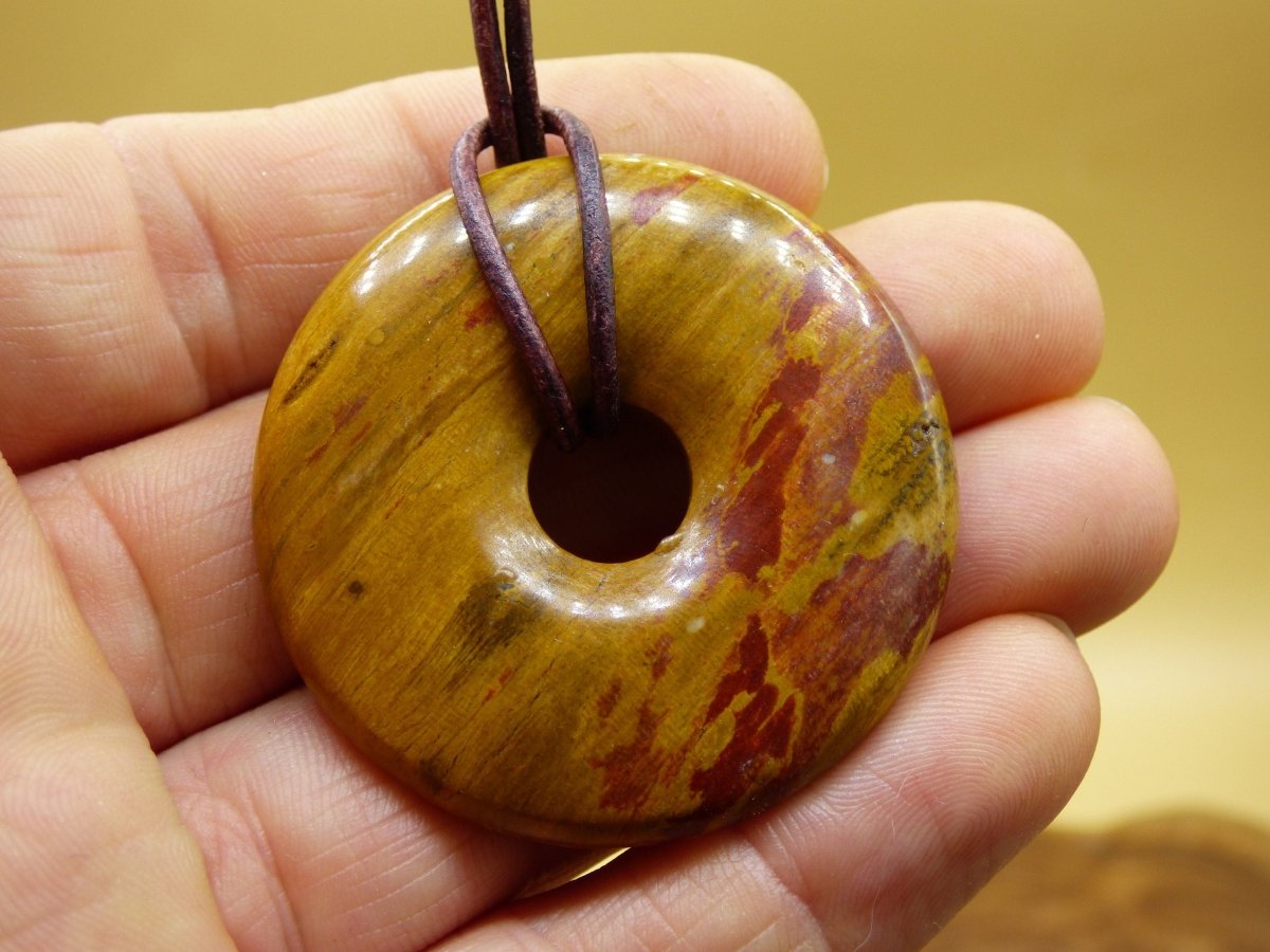 Versteinertes Holz Donut ~ Edelstein Kette ~HIPPIE ~GOA ~Boho ~Ethno ~Nature ~Heilstein - Art of Nature Berlin