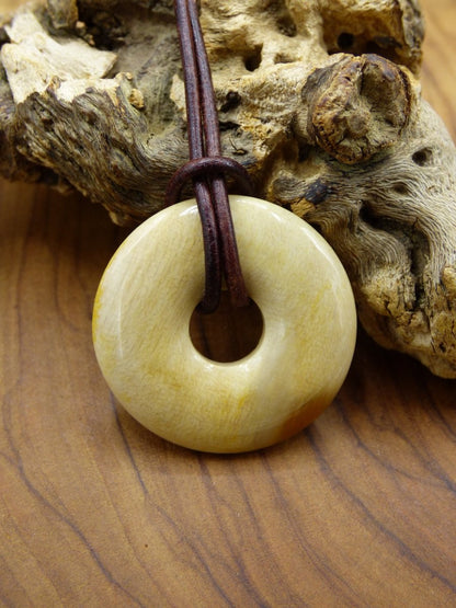 Versteinertes Holz Donut ~ Edelstein Kette ~HIPPIE ~GOA ~Boho ~Ethno ~Nature ~Heilstein - Art of Nature Berlin