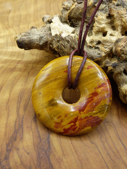 Versteinertes Holz Donut ~ Edelstein Kette ~HIPPIE ~GOA ~Boho ~Ethno ~Nature ~Heilstein - Art of Nature Berlin