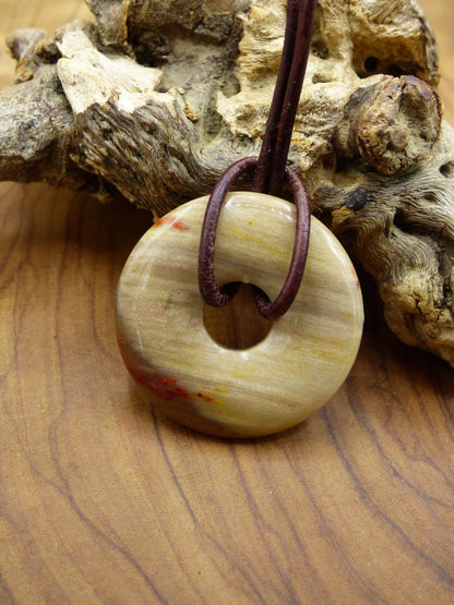 Versteinertes Holz Donut ~ Edelstein Kette ~HIPPIE ~GOA ~Boho ~Ethno ~Nature ~Heilstein - Art of Nature Berlin