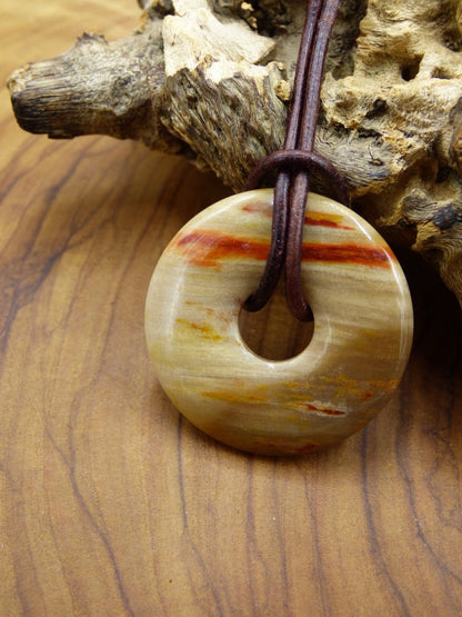 Versteinertes Holz Donut ~ Edelstein Kette ~HIPPIE ~GOA ~Boho ~Ethno ~Nature ~Heilstein - Art of Nature Berlin