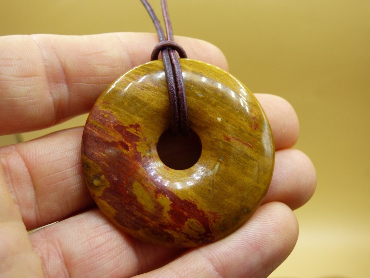 Versteinertes Holz Donut ~ Edelstein Kette ~HIPPIE ~GOA ~Boho ~Ethno ~Nature ~Heilstein - Art of Nature Berlin