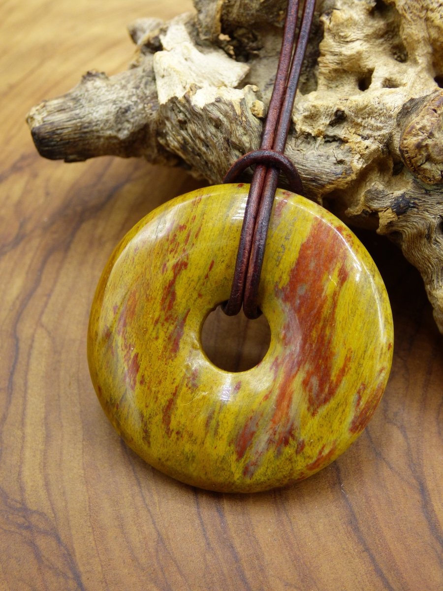 Versteinertes Holz Donut ~ Edelstein Kette ~HIPPIE ~GOA ~Boho ~Ethno ~Nature ~Heilstein - Art of Nature Berlin