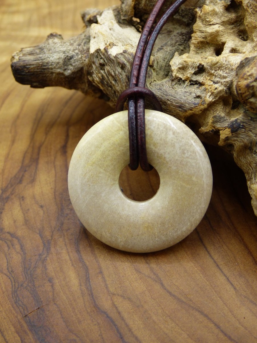 Versteinertes Holz Donut ~ Edelstein Kette ~HIPPIE ~GOA ~Boho ~Ethno ~Nature ~Heilstein - Art of Nature Berlin