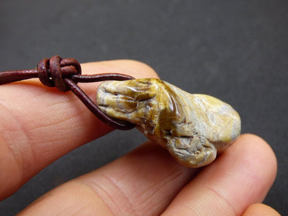 Versteinertes Holz ~ Edelstein Kette Heilstein Er Sie Mann Frau Geschenk Glück Anhänger HIPPIE GOA Boho Tibet Ethno Natur Unikat - Art of Nature Berlin